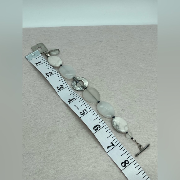 Silpada 925 Sterling Silver Howlite Jade Toggle Clasp Bracelet | B1946  Retired - Picture 8 of 10